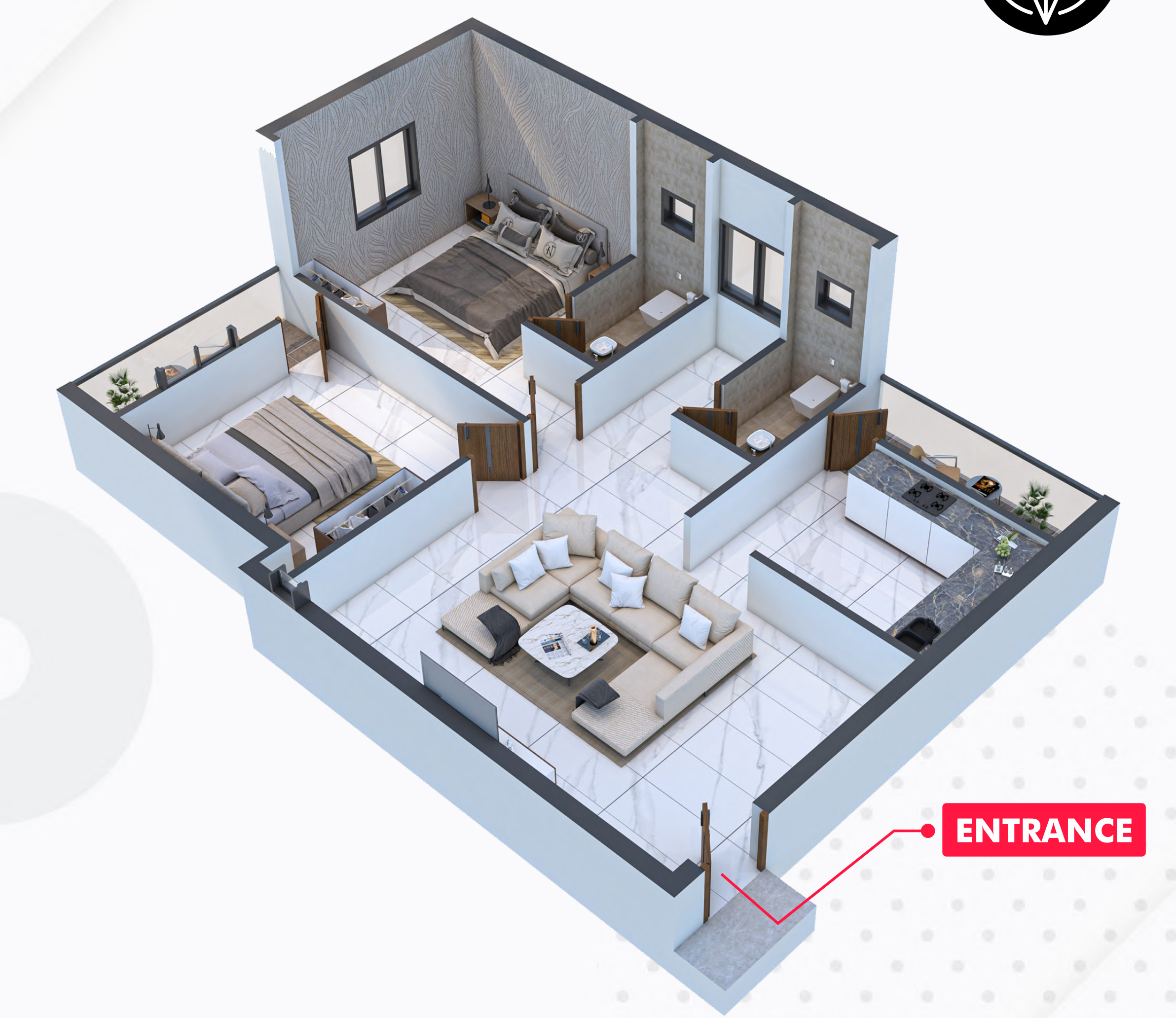 3DFloorPlan of SPR Kadambavanam Flats