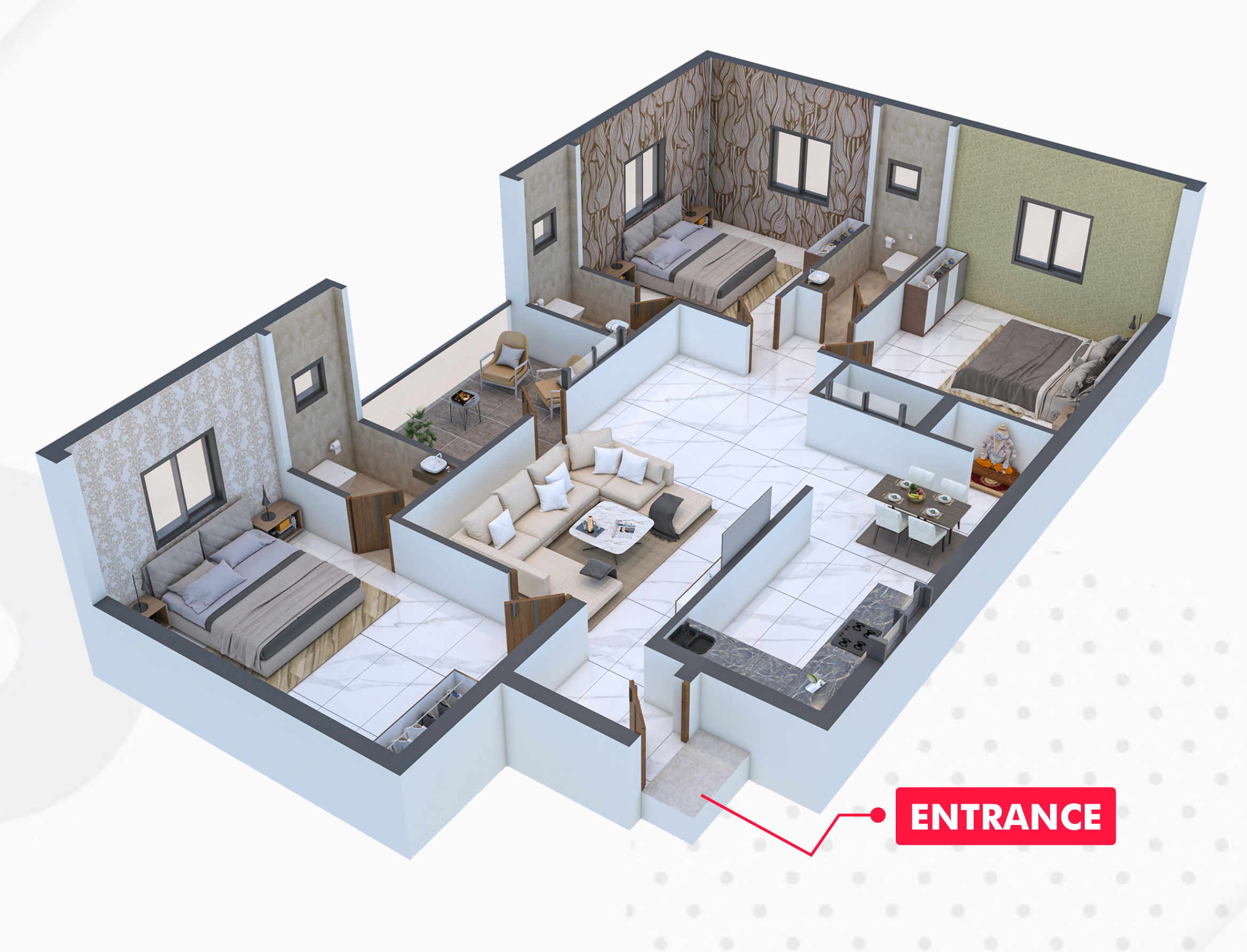 3DFloorPlan of SPR Kadambavanam Flats