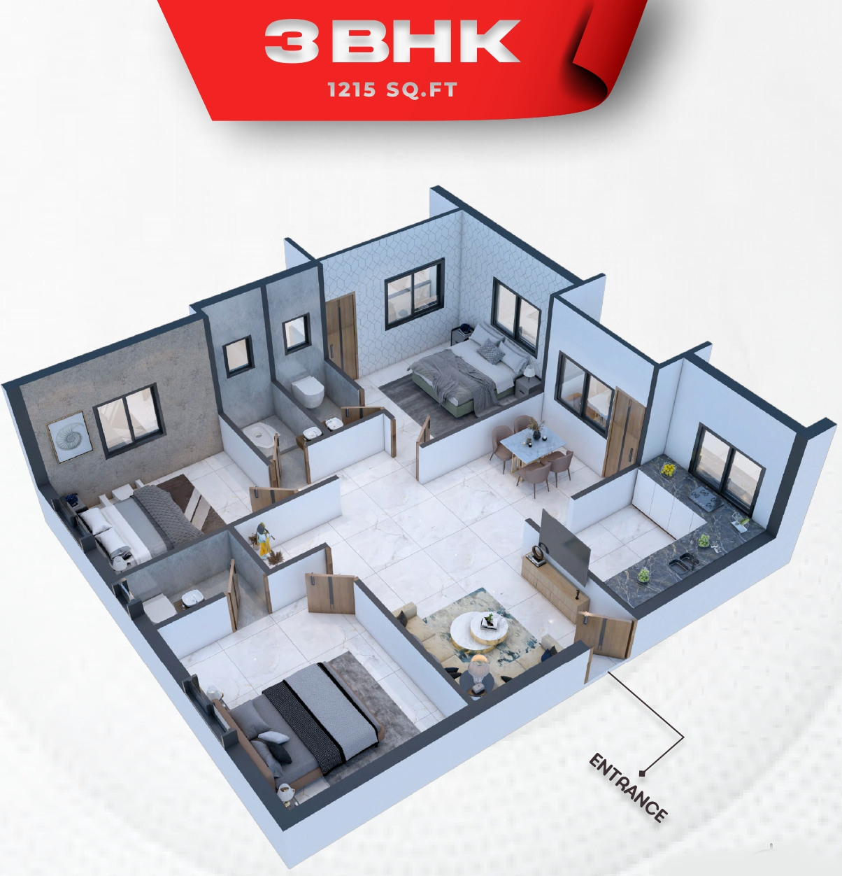 3DFloorPlan of SPR Sri Elumalai Flats