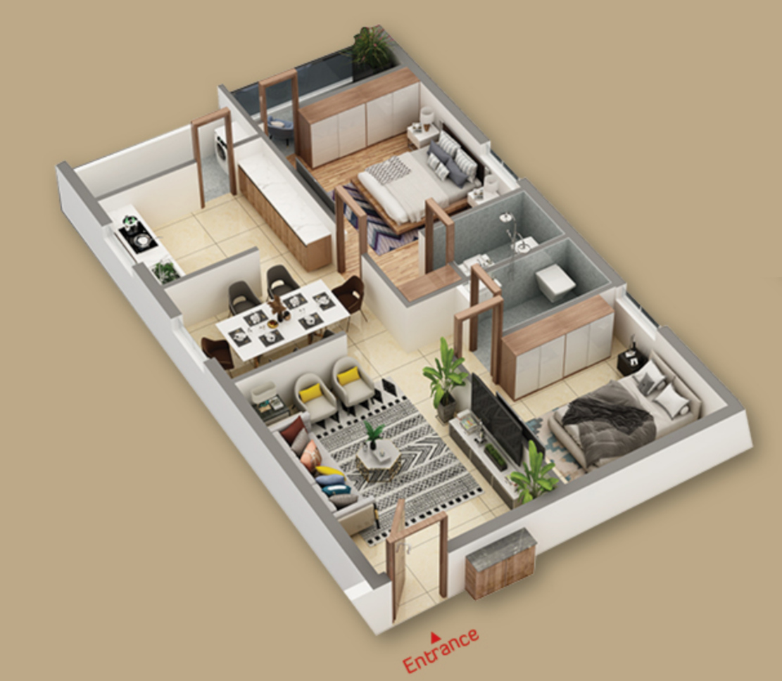 3DFloorPlan of Saanvi Athena Homes