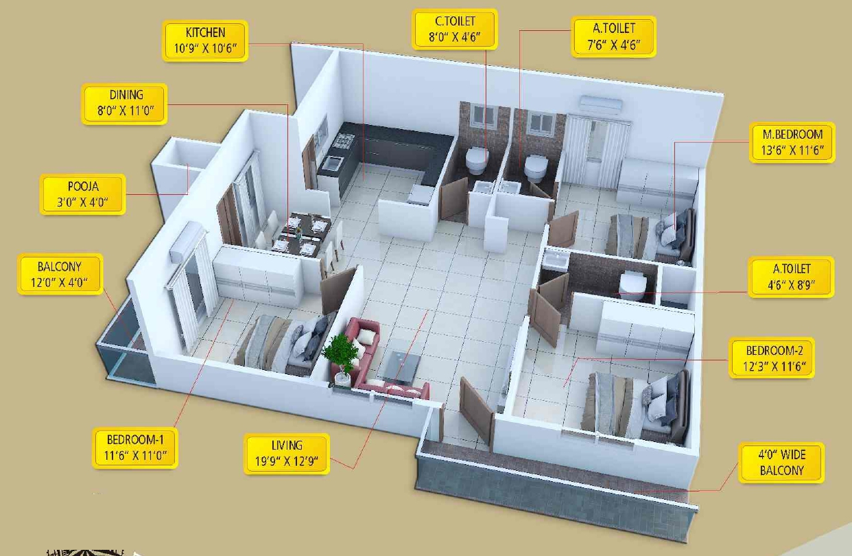 3DFloorPlan of C R Serenity