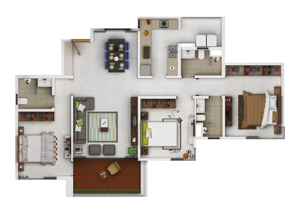 3DFloorPlan of Hinjawadi Building C1 Eon Homes