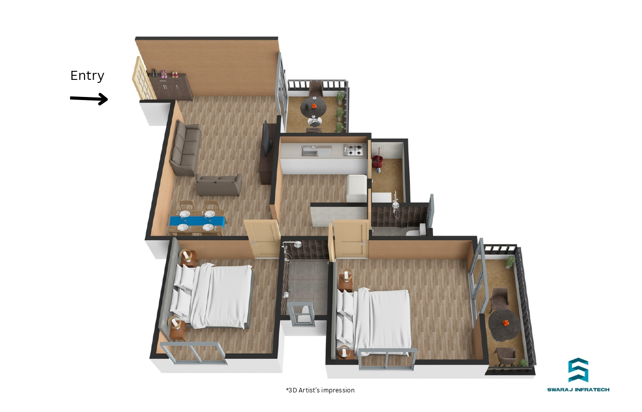 3DFloorPlan of Raj Kunj