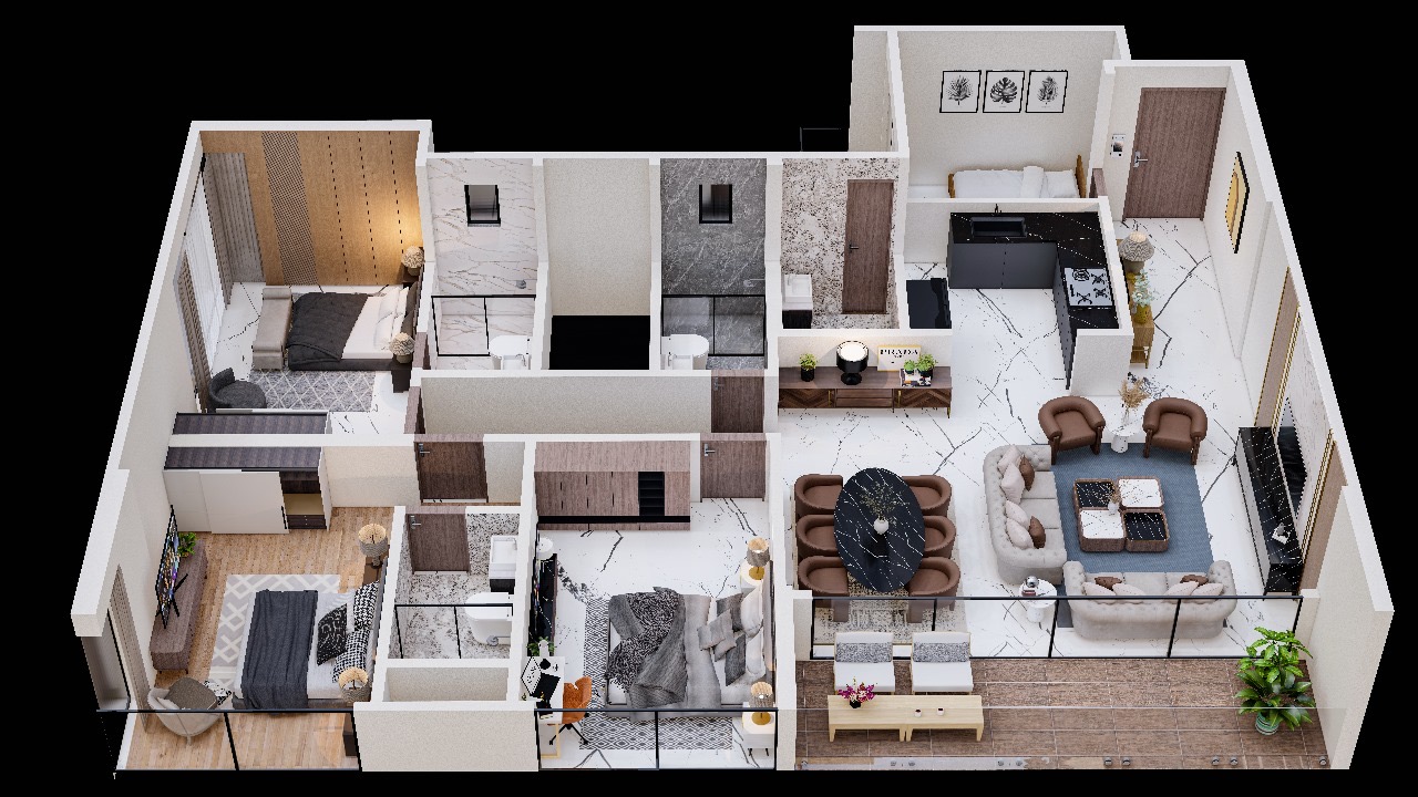 3DFloorPlan of Manisha 64 Hills