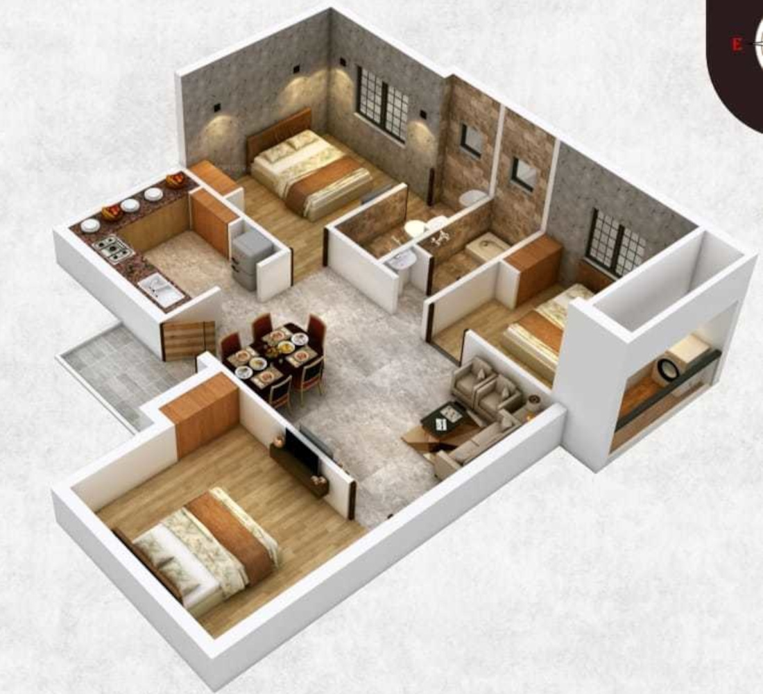 3DFloorPlan of AK Snow Flake