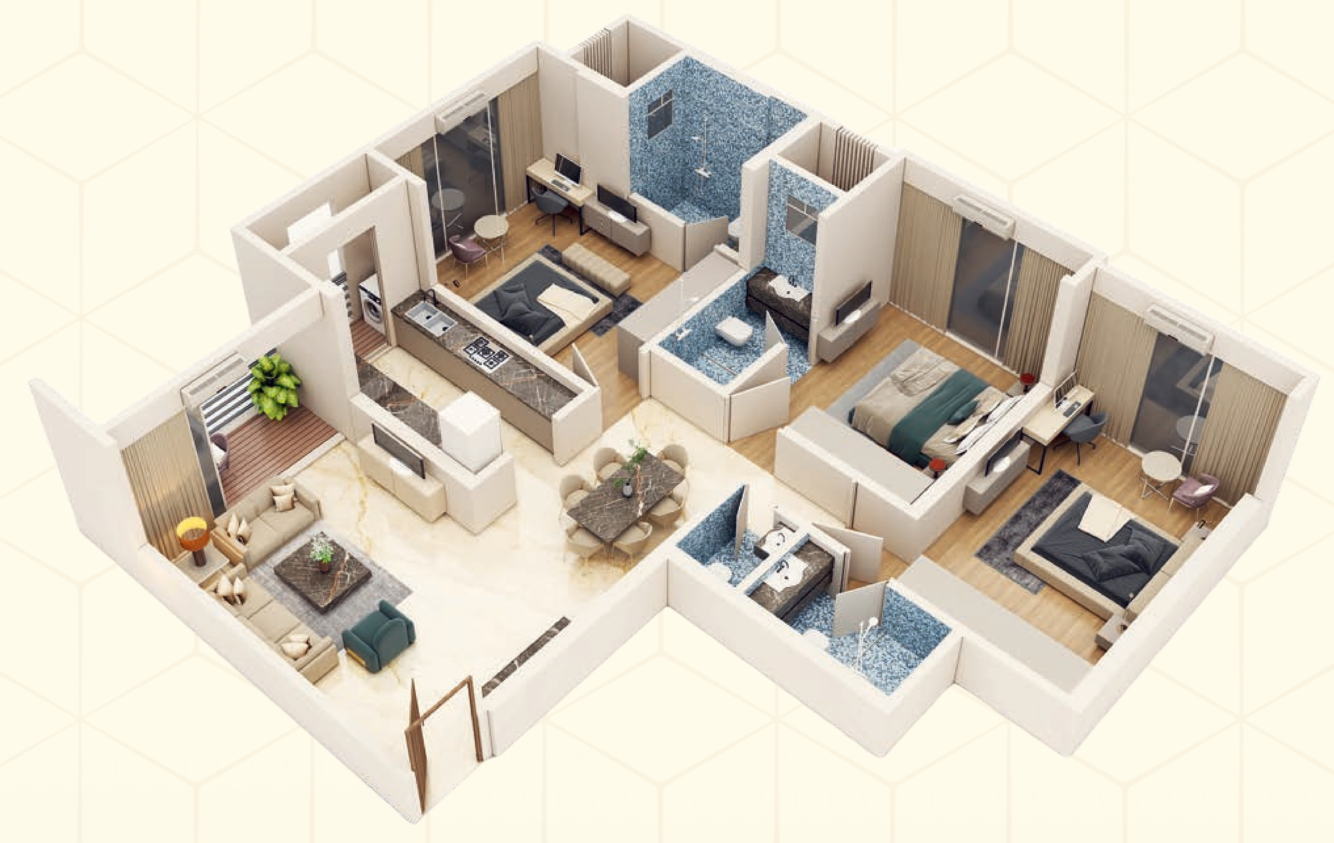 3DFloorPlan of Oscar Om Nandanvan