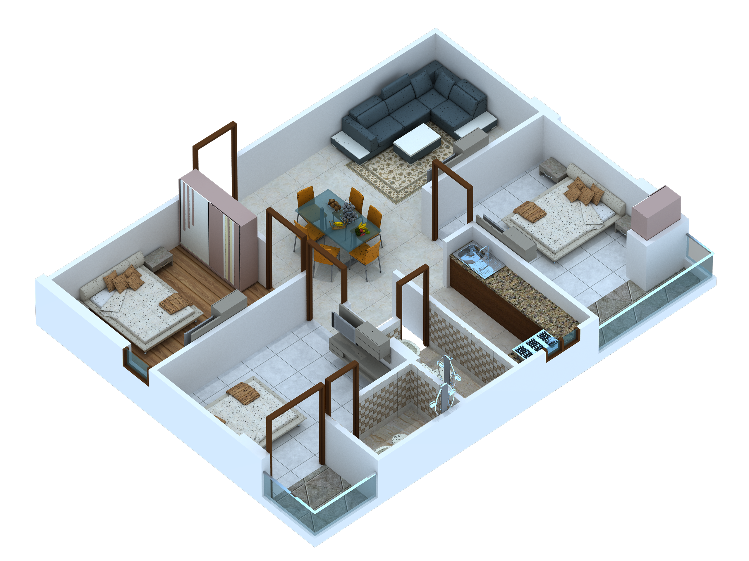 3DFloorPlan of Satyam Utopia