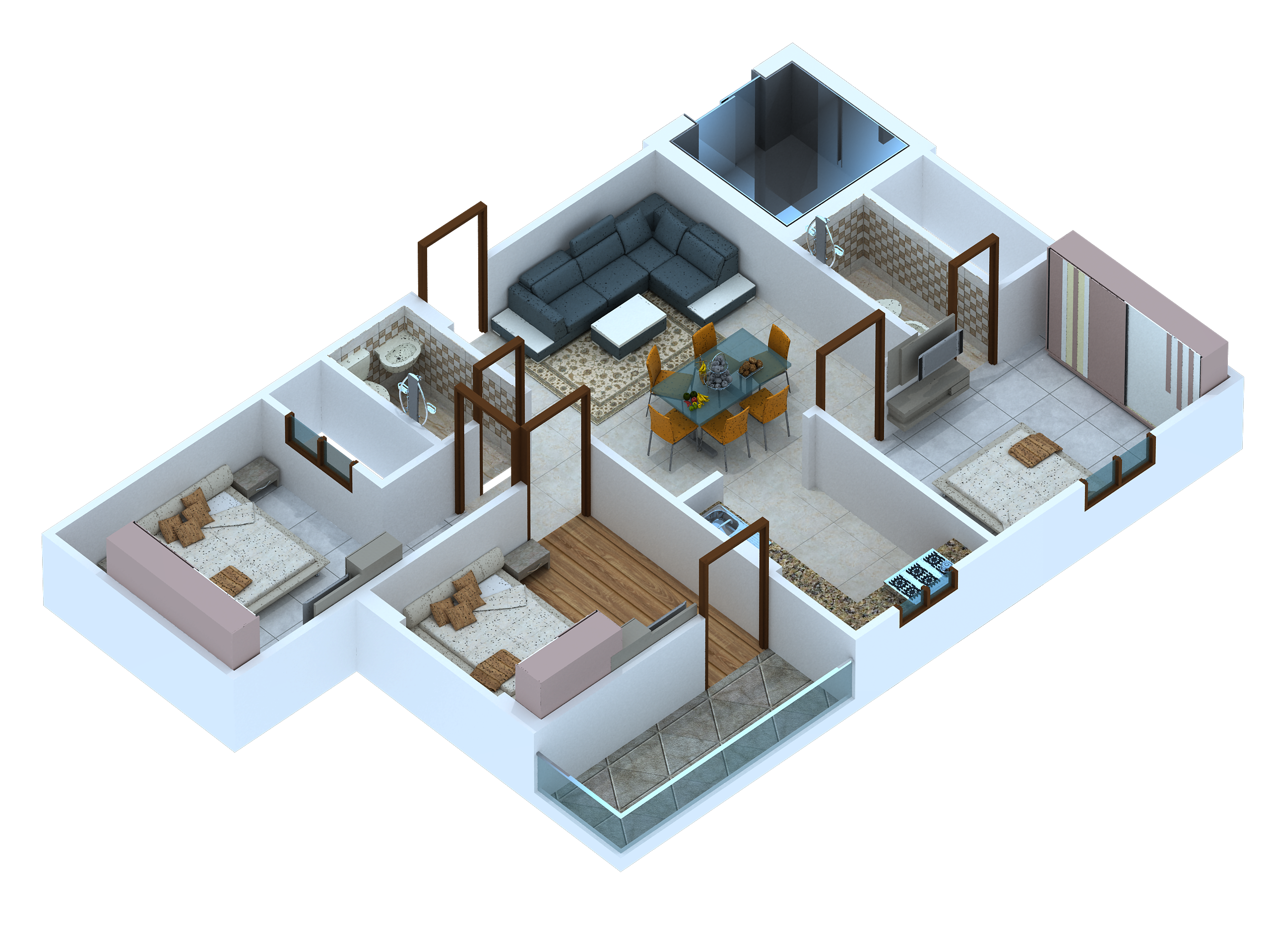 3DFloorPlan of Satyam Utopia
