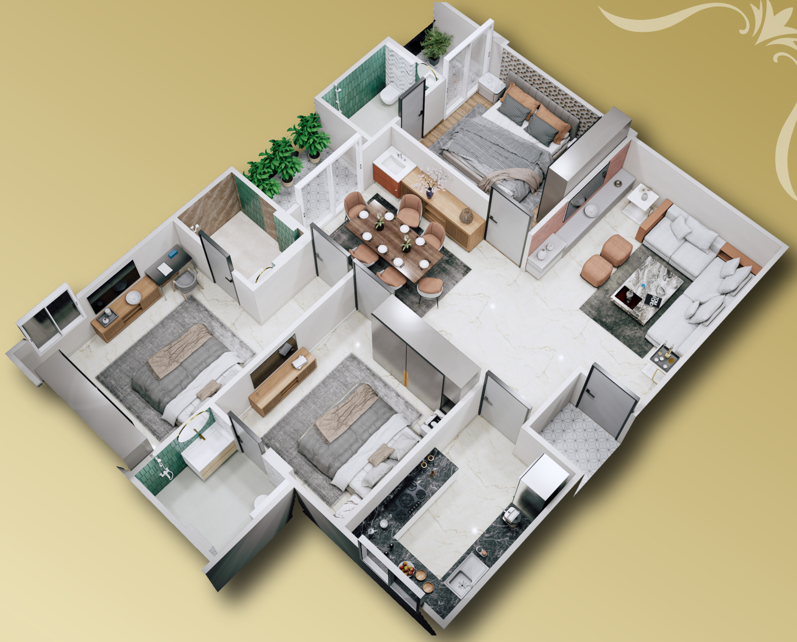 3DFloorPlan of Parth Crown