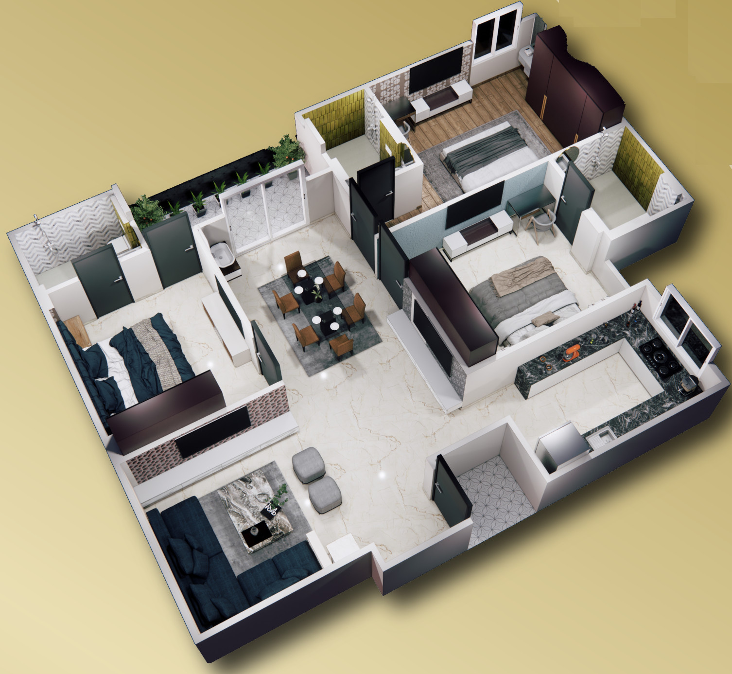 3DFloorPlan of Parth Crown