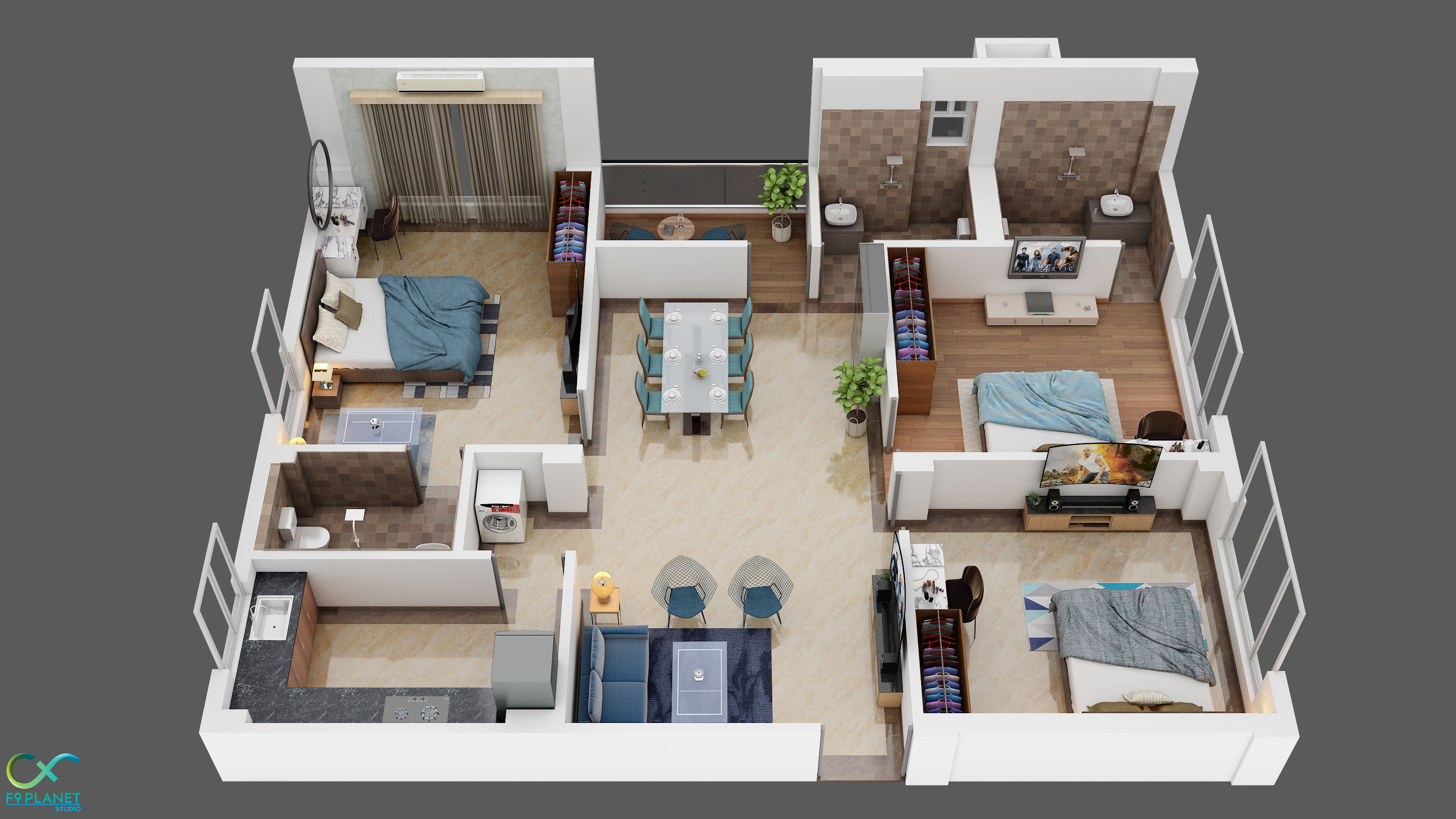 3DFloorPlan of Darjeeling Panchnai Aura