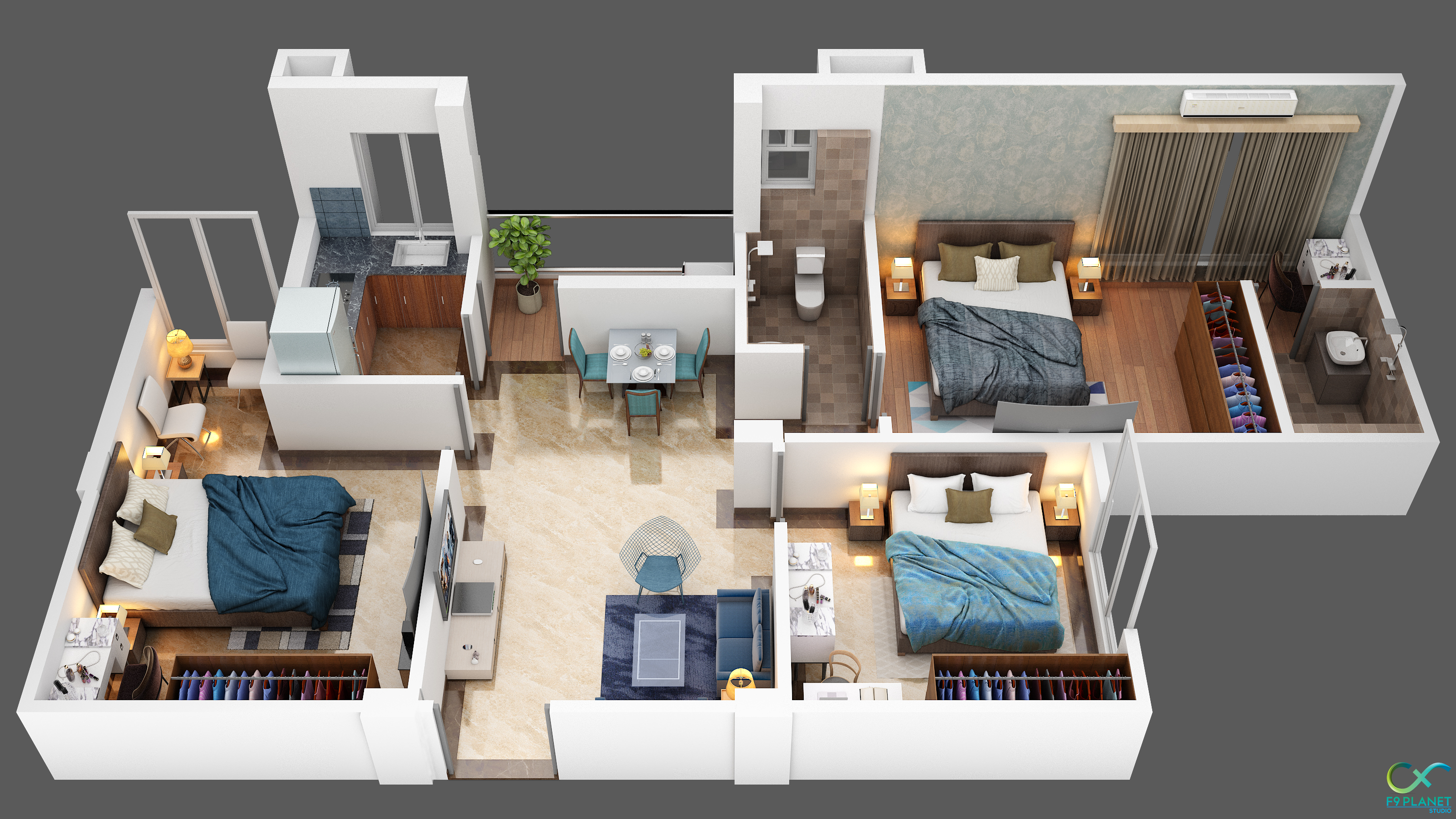 3DFloorPlan of Darjeeling Panchnai Aura