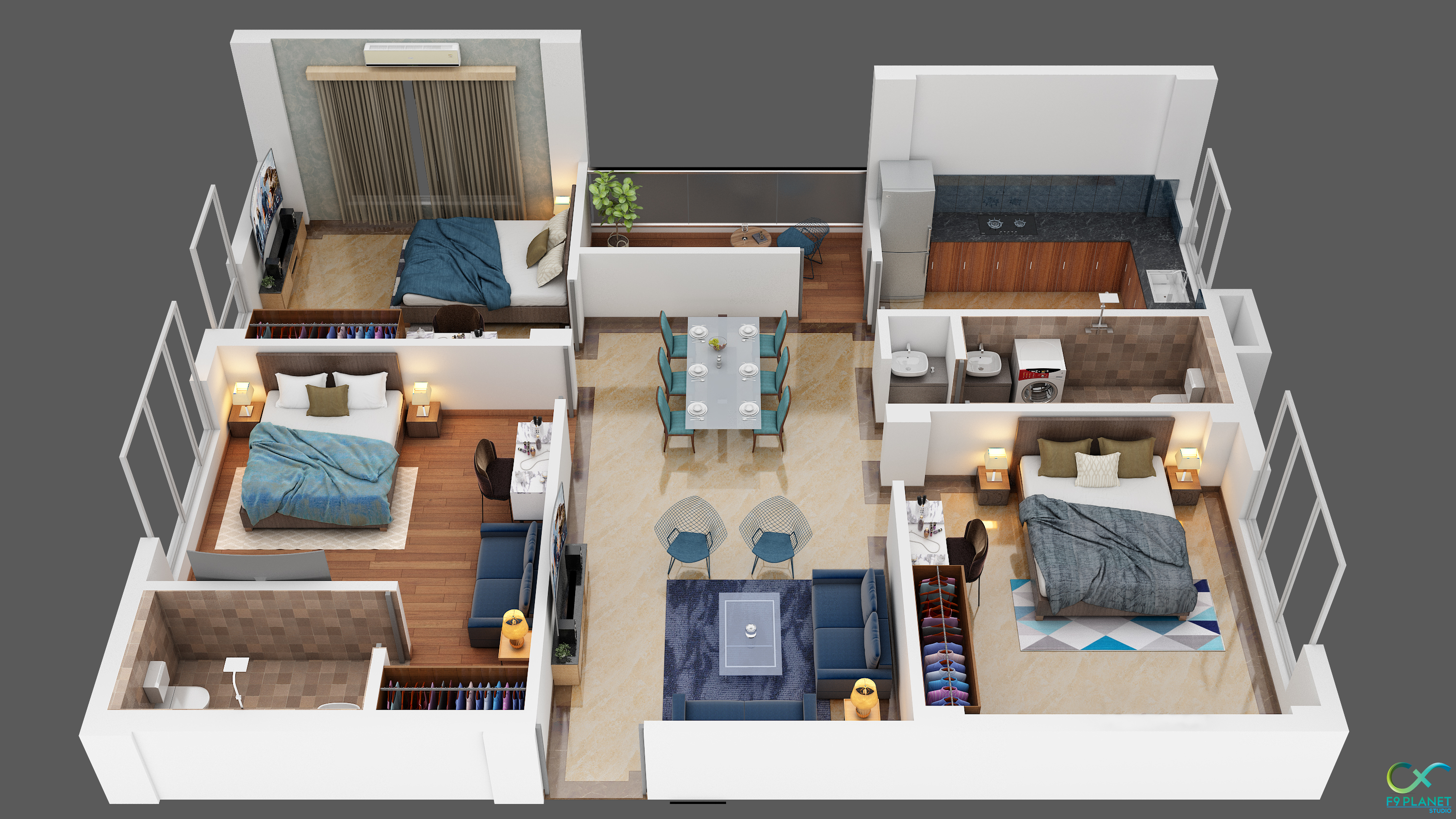 3DFloorPlan of Darjeeling Panchnai Aura