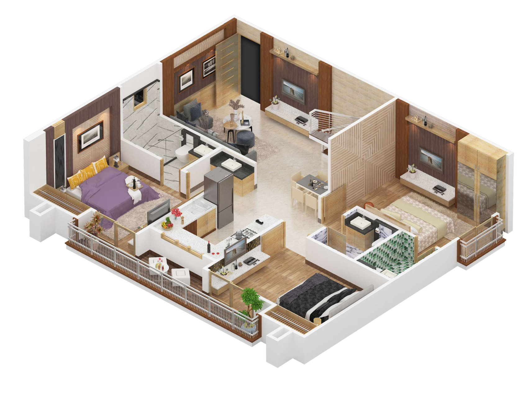 3DFloorPlan of Aaradhya AG Heights II