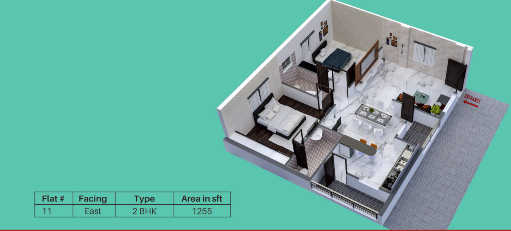 3DFloorPlan of Amigos Red Oaks Apartment