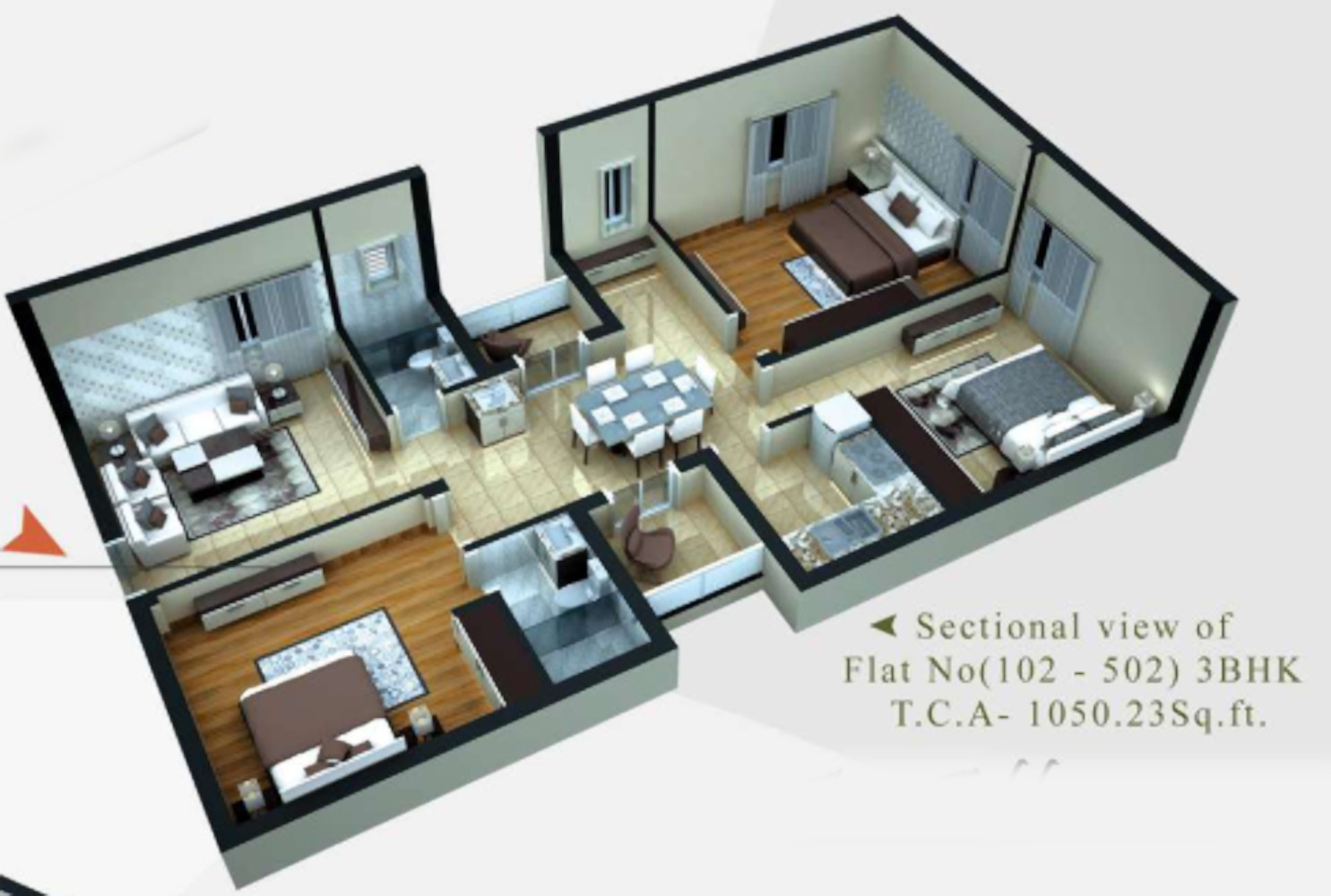 3DFloorPlan of Sri Sampurna Aqua
