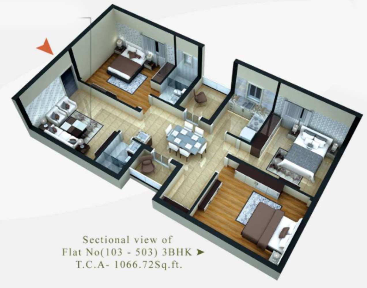 3DFloorPlan of Sri Sampurna Aqua