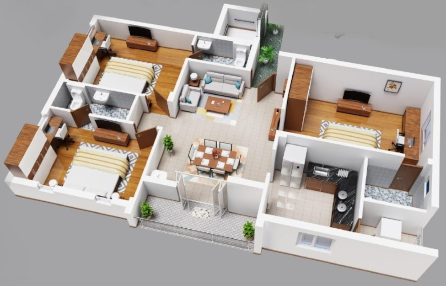 3DFloorPlan of Sathya Pallava Garden