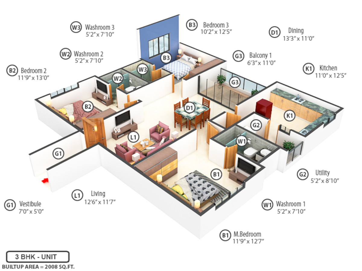 3DFloorPlan of Pacifica Hillcrest
