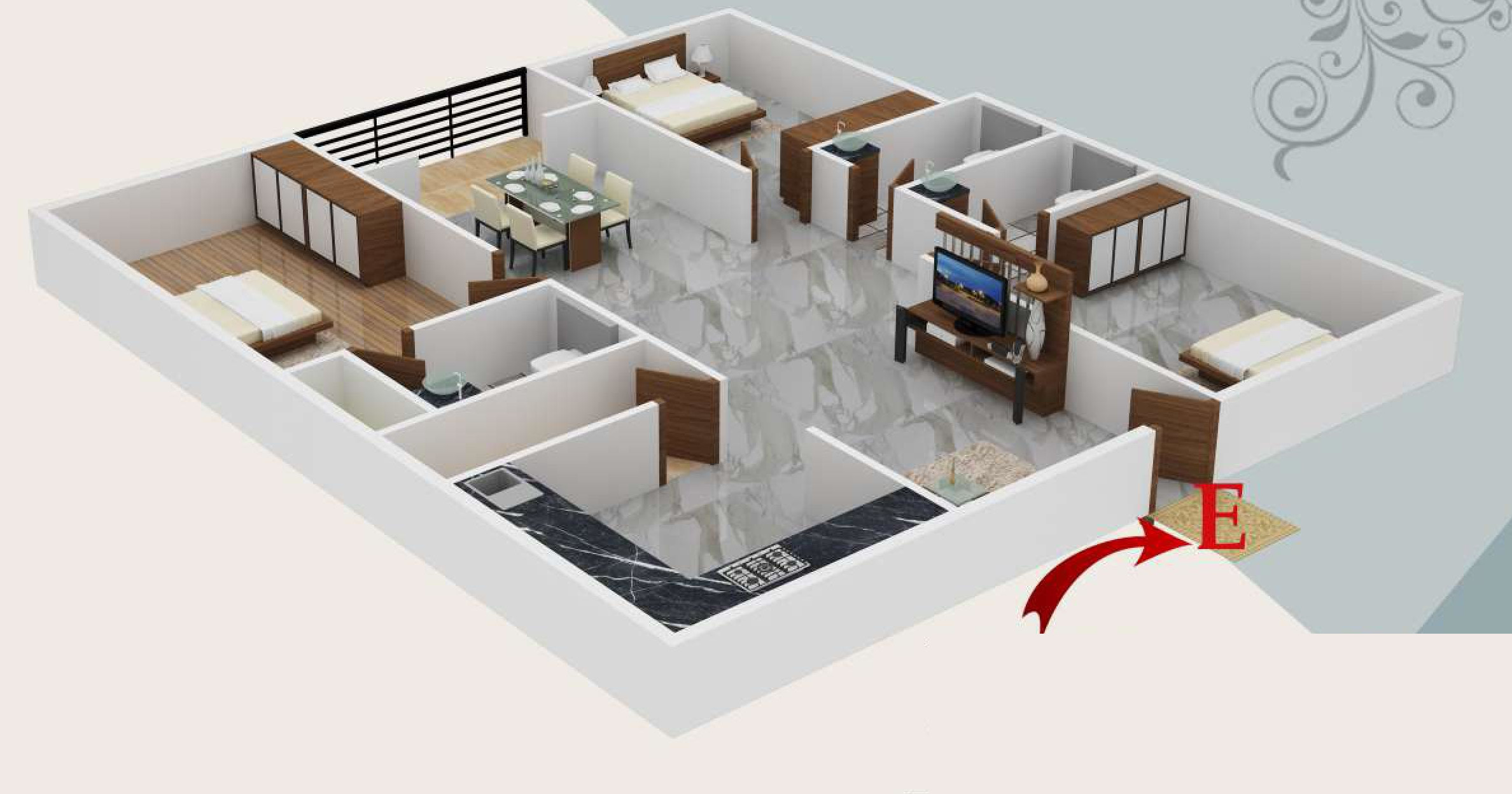 3DFloorPlan of Vallabha Sri Timarayaswamy Nilaya