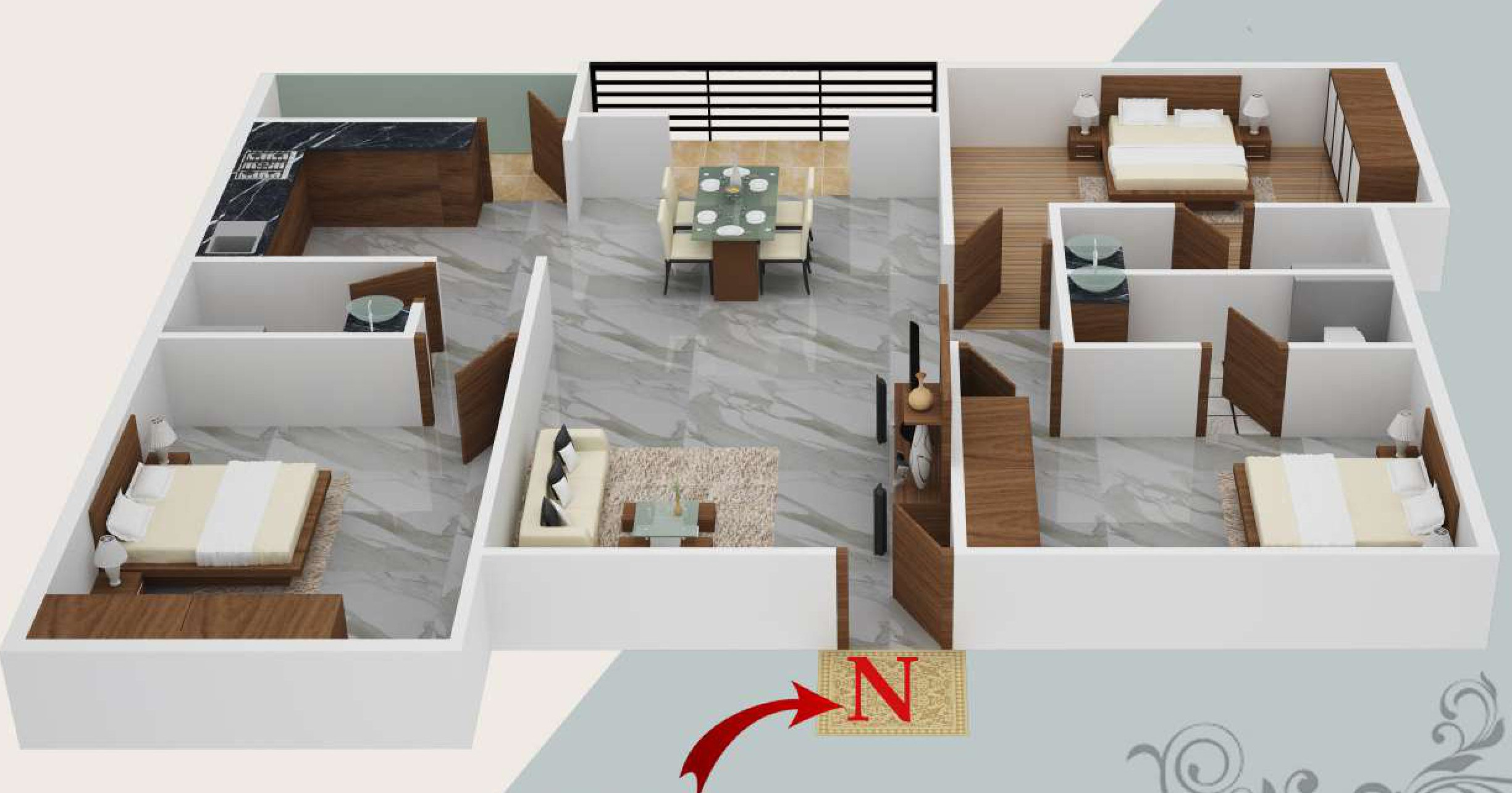3DFloorPlan of Vallabha Sri Timarayaswamy Nilaya