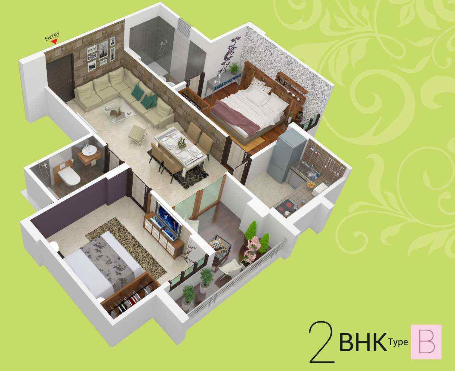 3DFloorPlan of Manglam Tarang Part A