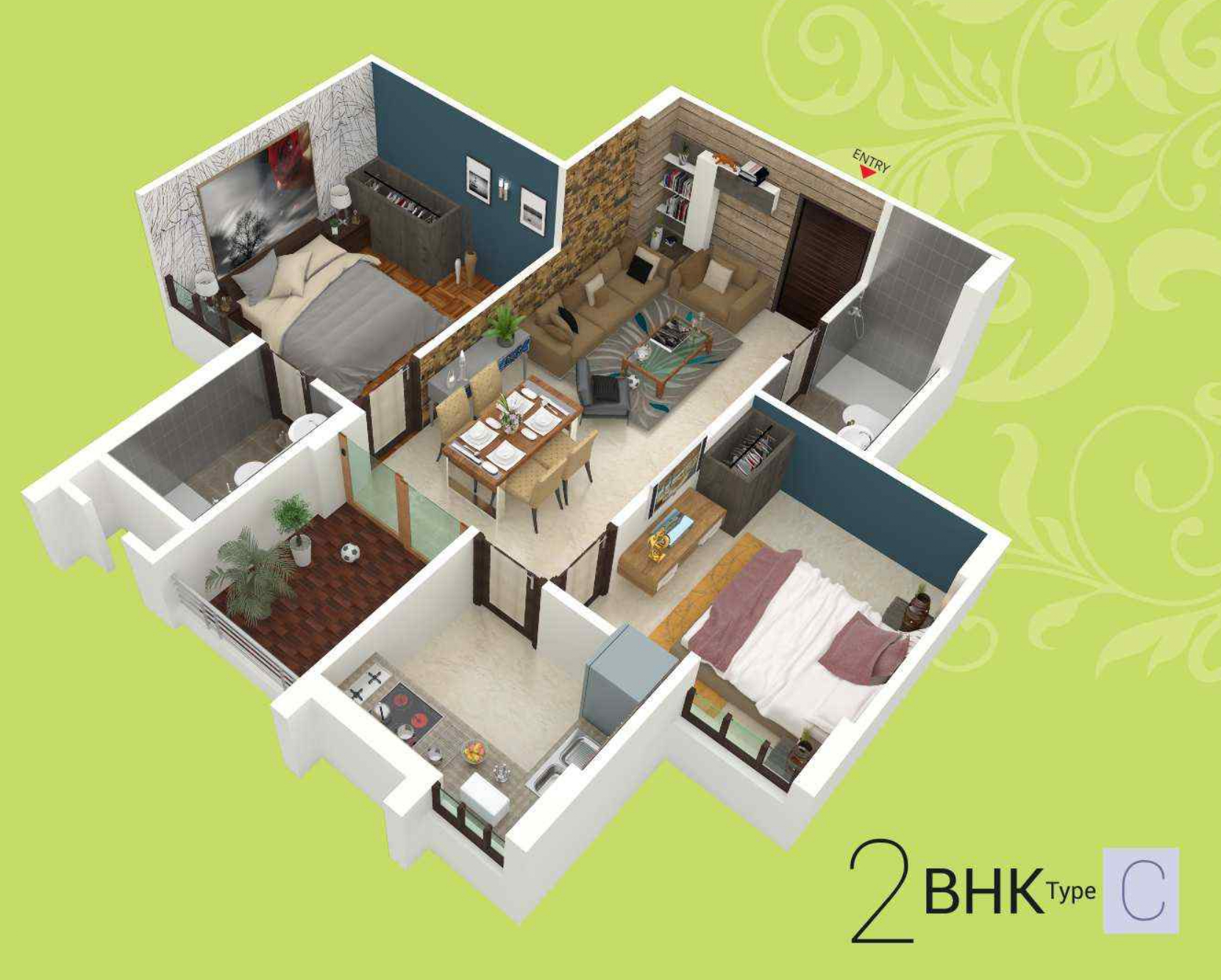 3DFloorPlan of Manglam Tarang Part A
