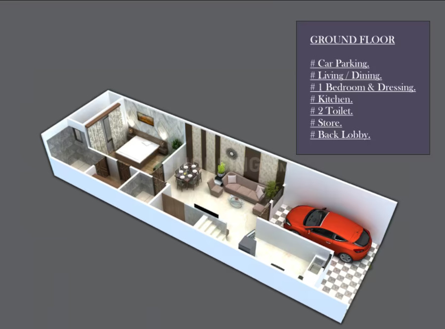 3DFloorPlan of Vidhan Royal One Residency
