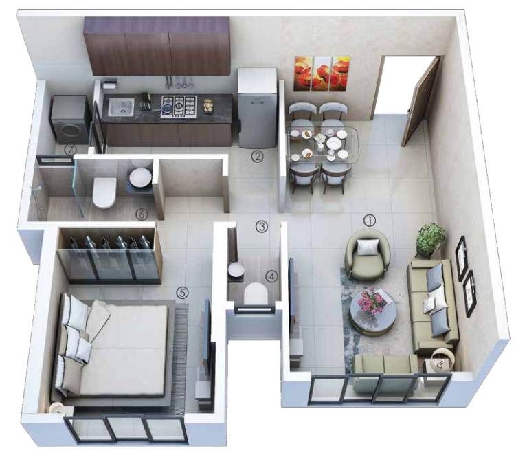 3DFloorPlan of Atmiya Prime Vista Phase 2