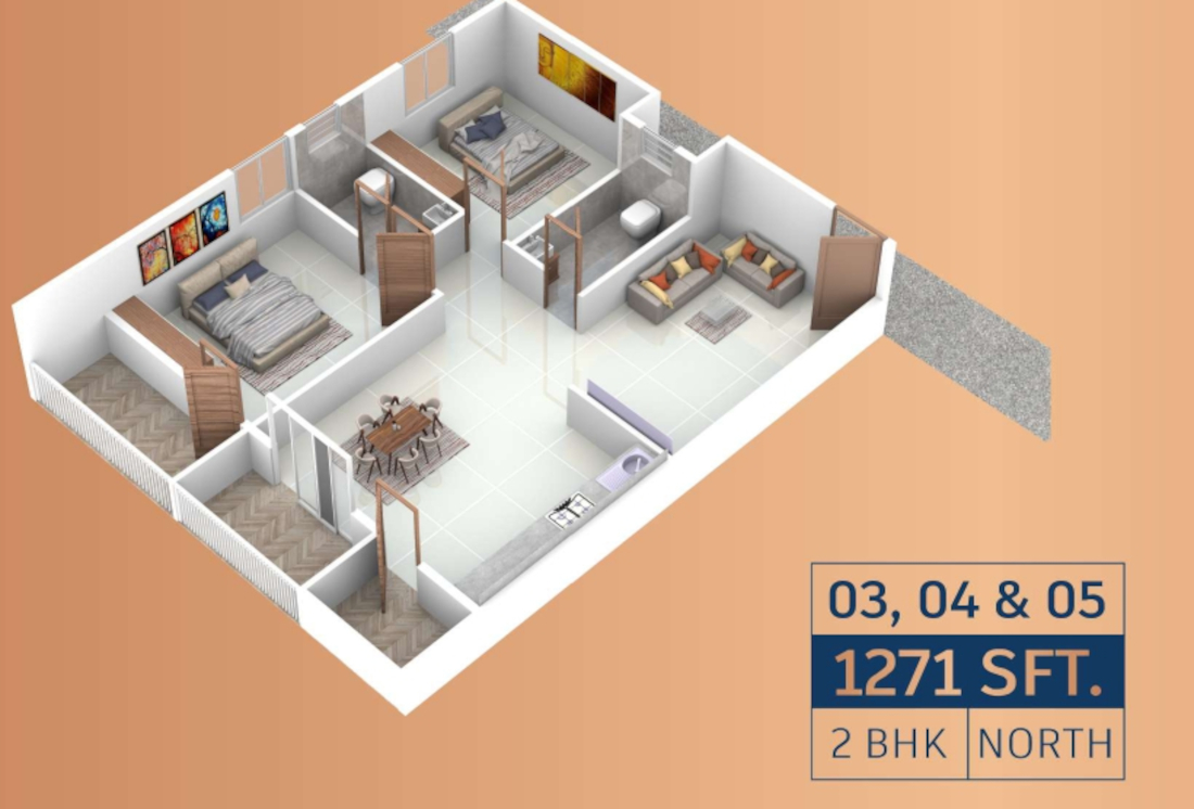 3DFloorPlan of SDR Sri Gayathri Avenue