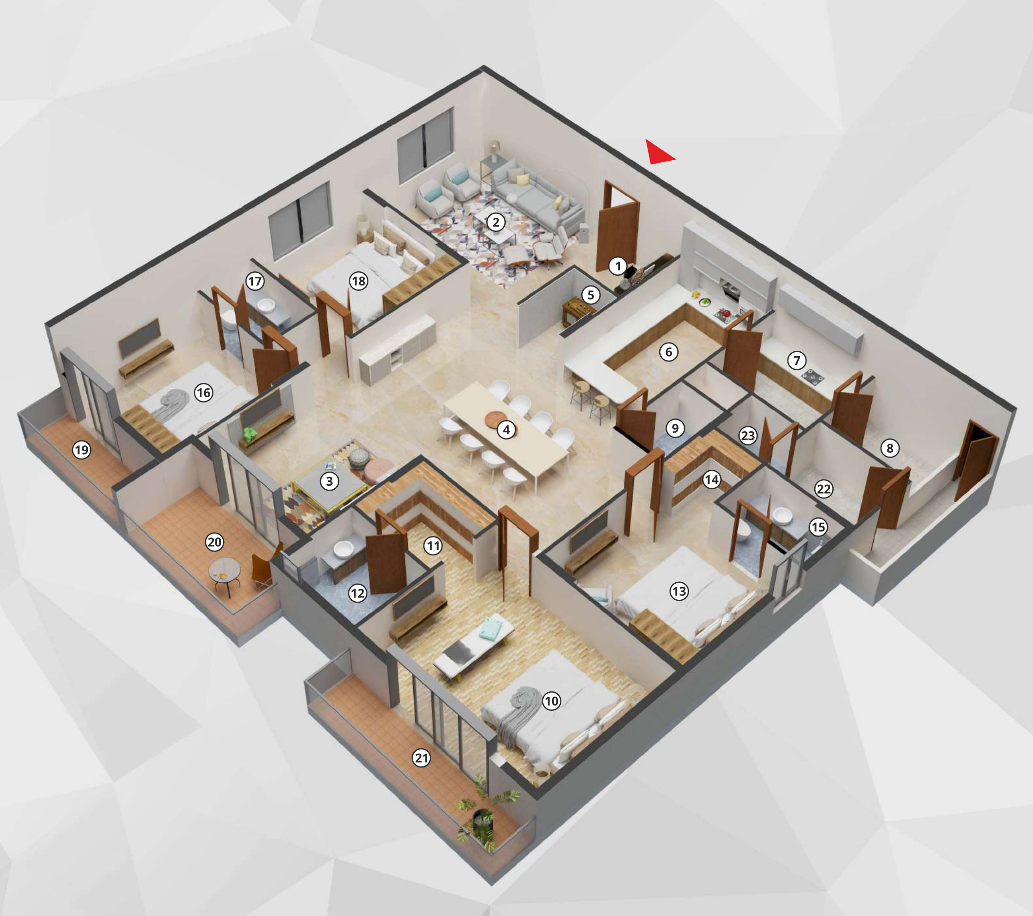 3DFloorPlan of Trishla Trinity