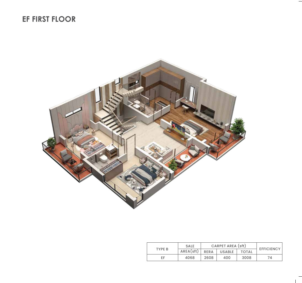 Upper Level Duplex Plan