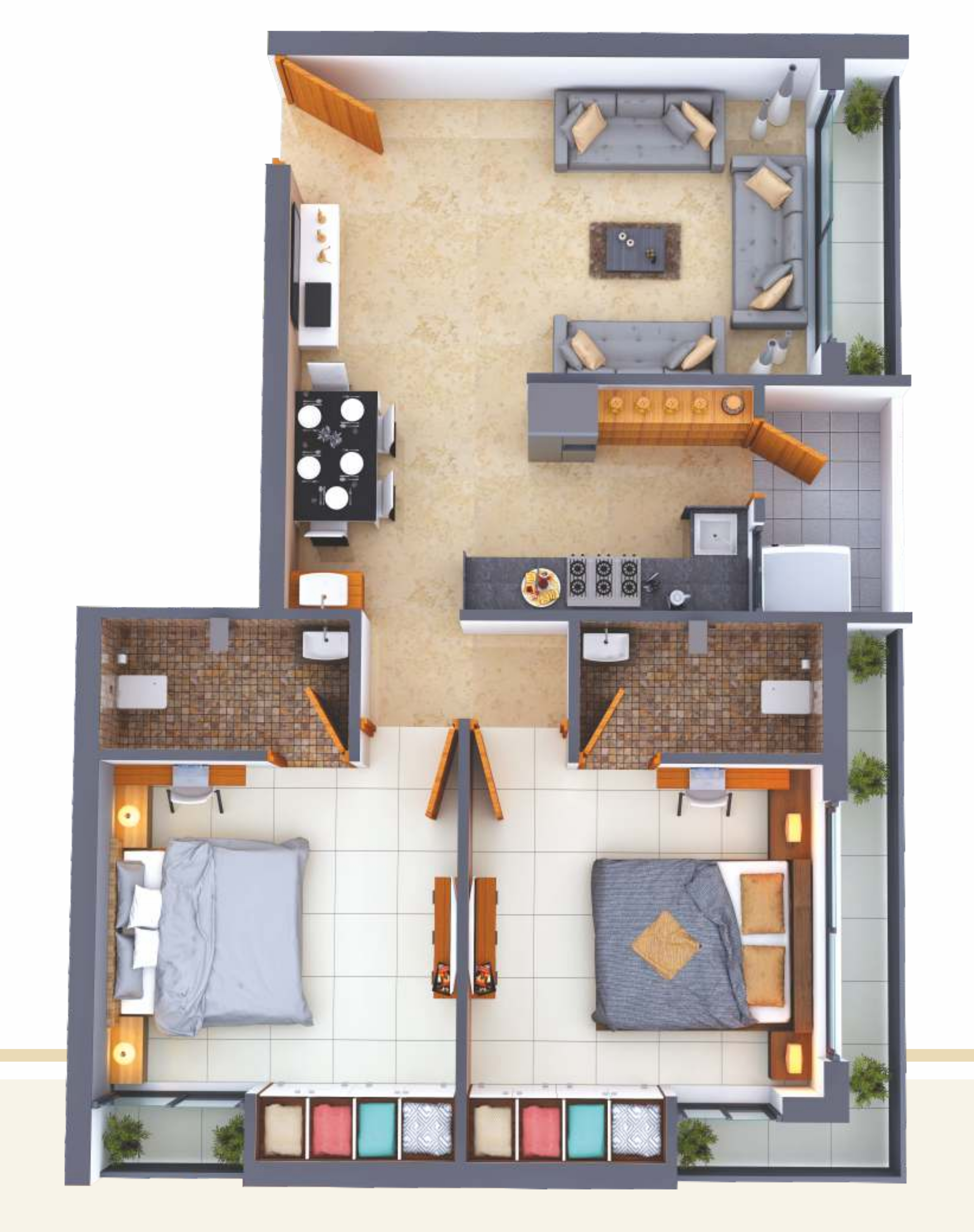 3DFloorPlan of Akshar Akshar Heights Phase 2