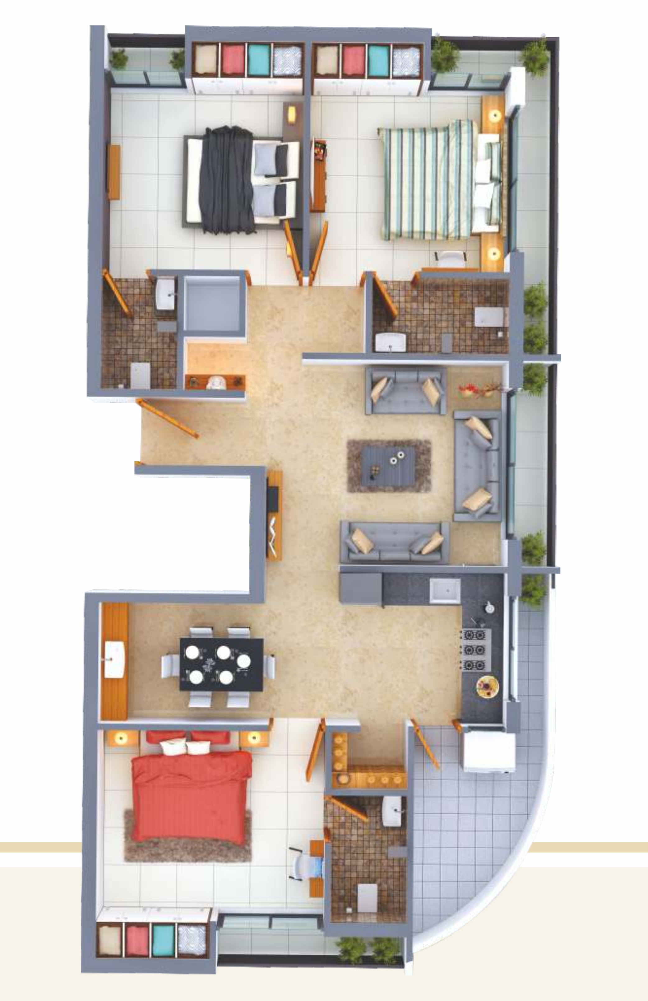 3DFloorPlan of Akshar Akshar Heights Phase 2