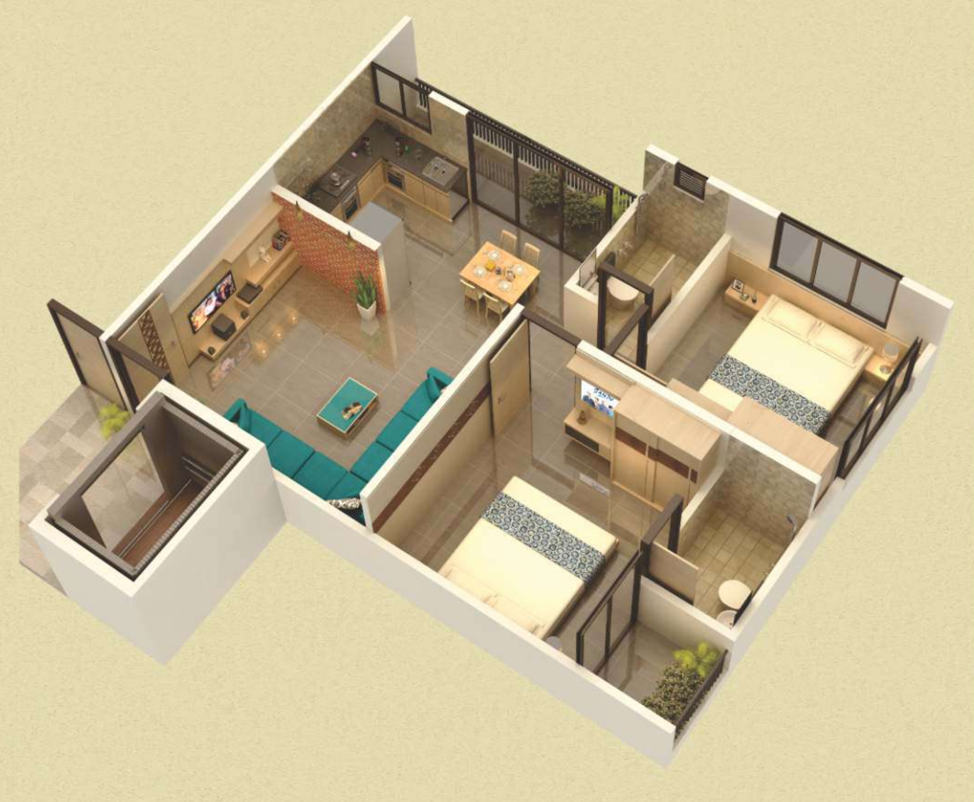 3DFloorPlan of Vraj Mangal Phase 1