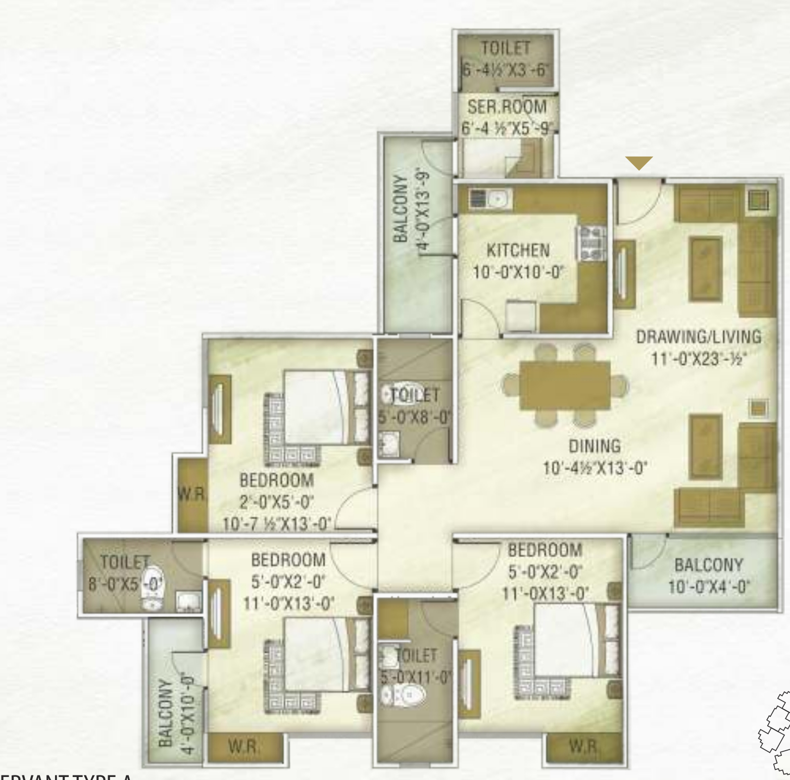 3DFloorPlan of Unique Unique Apex Towers Phase 1