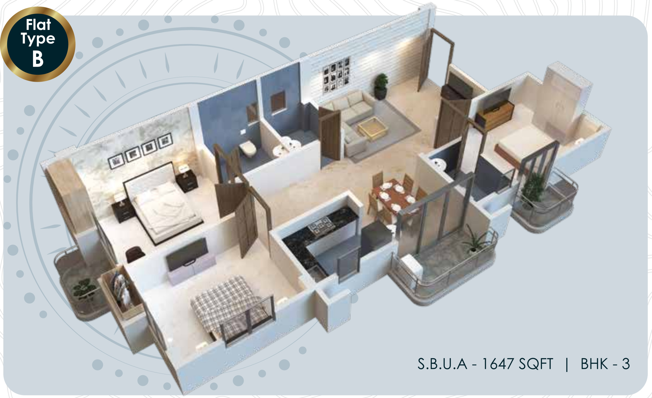 3DFloorPlan of Prakriti Shom Satya