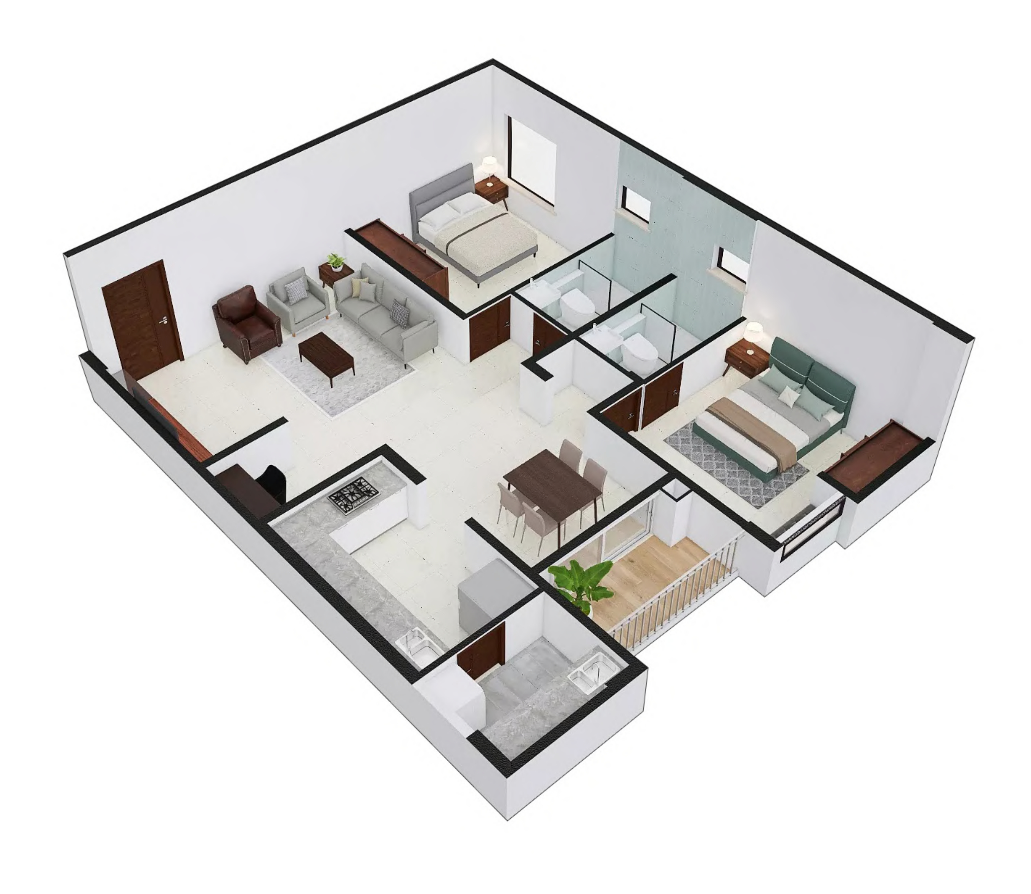 3DFloorPlan of Sekhar Oakwoods