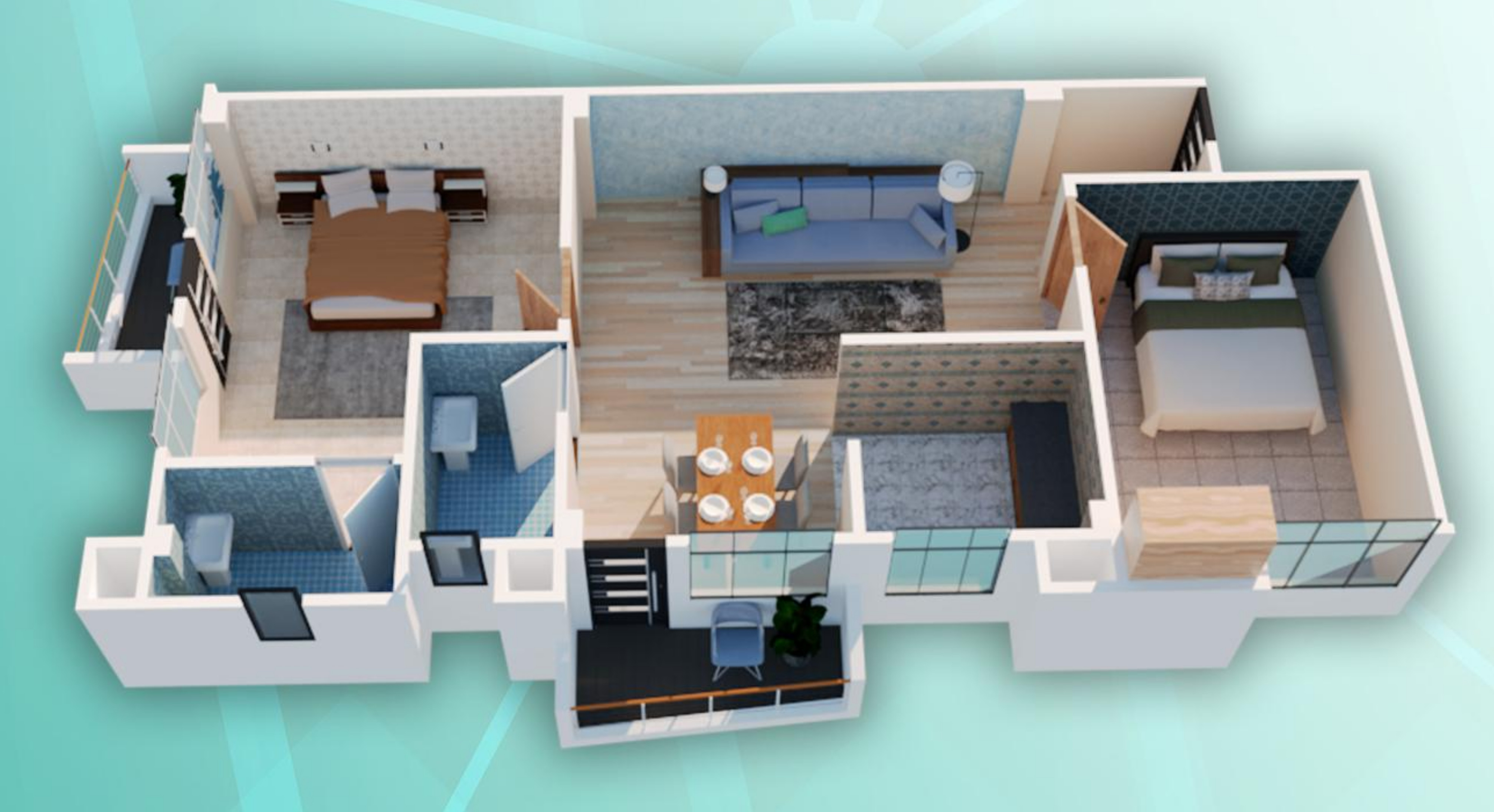 3DFloorPlan of Concept Jilika Residency