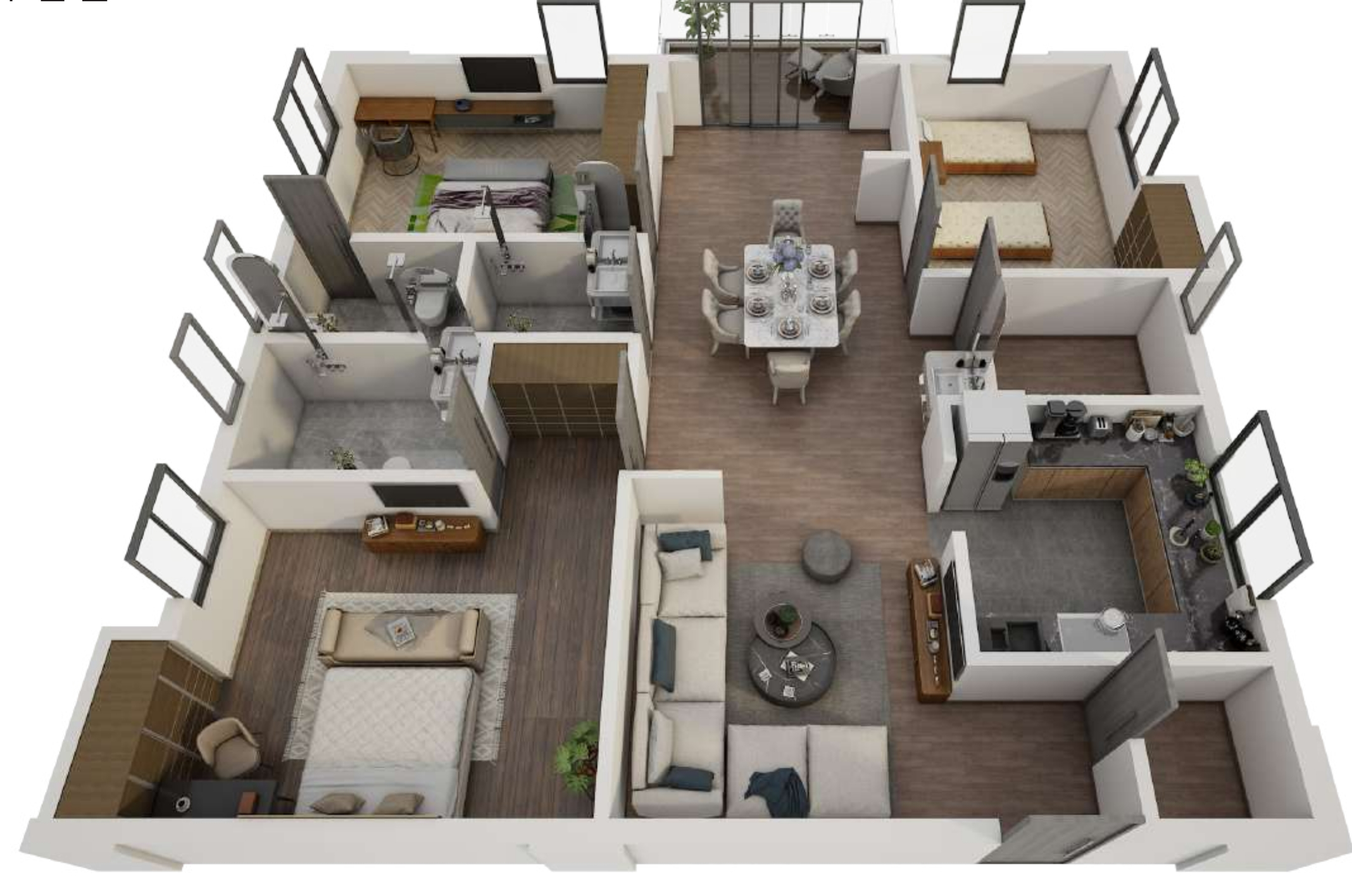 3DFloorPlan of Protech Tarun Nagar Phase2 Block B