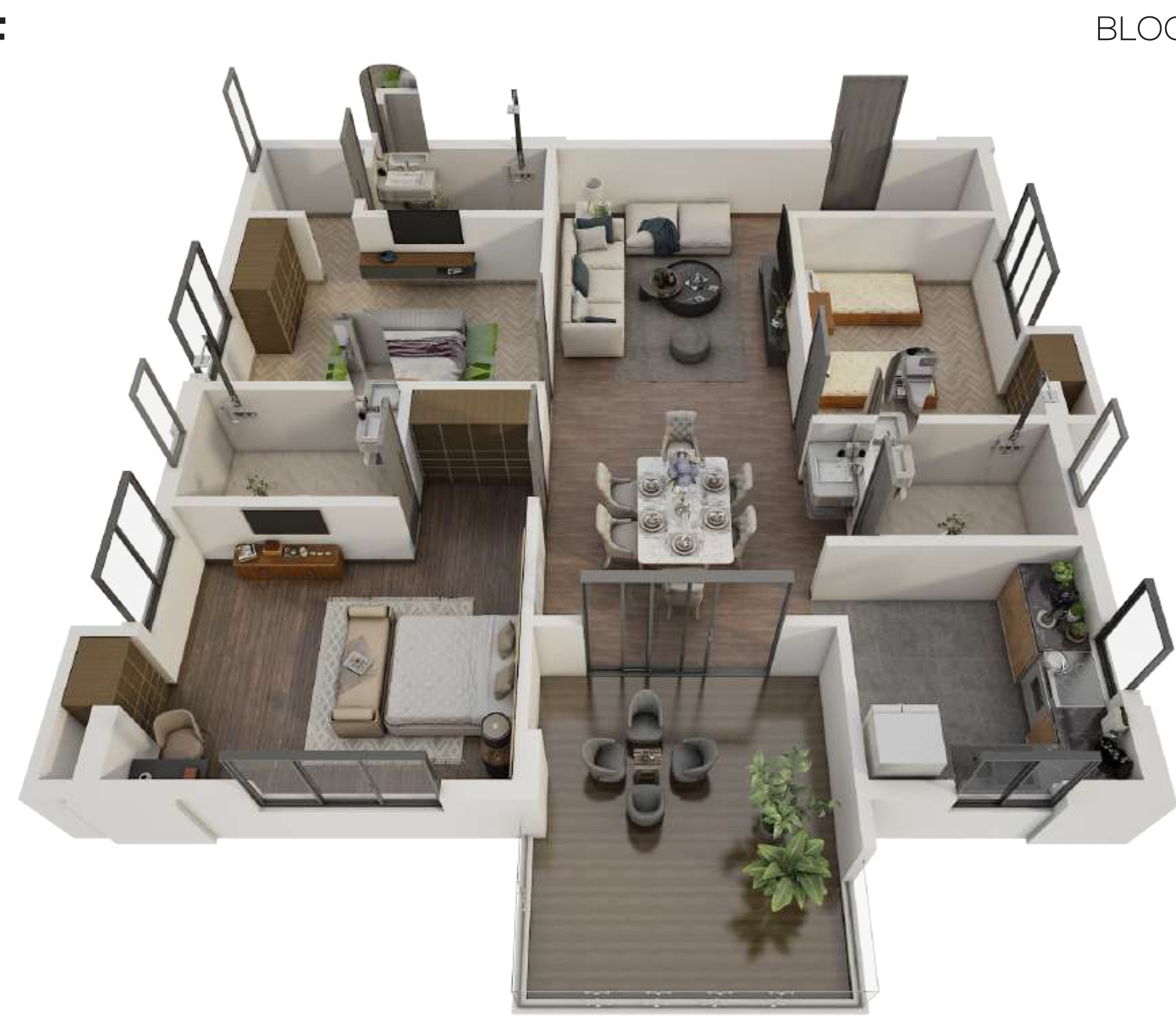 3DFloorPlan of Protech Tarun Nagar Phase2 Block B