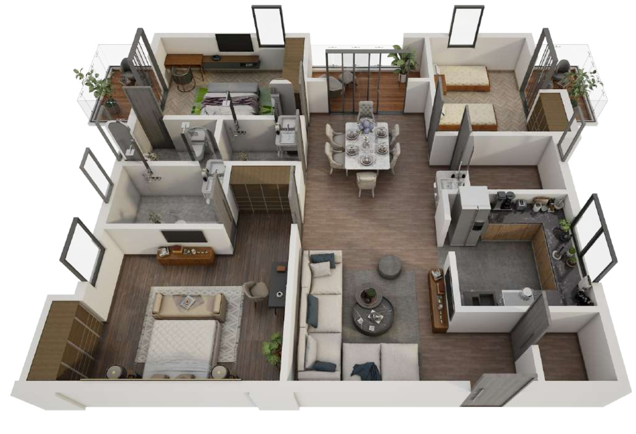3DFloorPlan of Protech Tarun Nagar Phase2 Block B