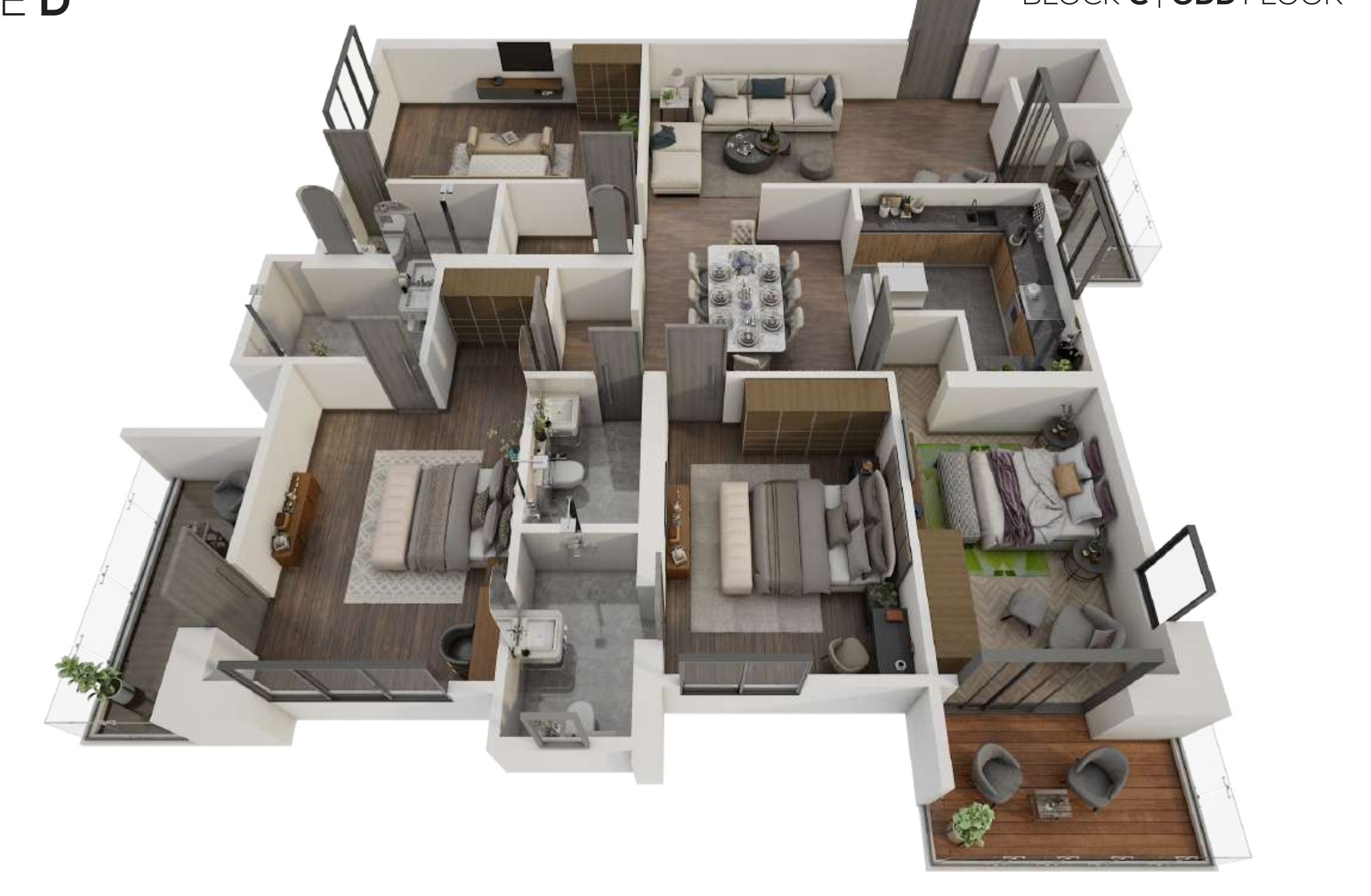 3DFloorPlan of Protech Tarun Nagar Phase 4 Block D