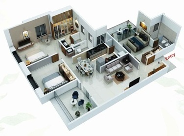 3DFloorPlan of Probha Oasis
