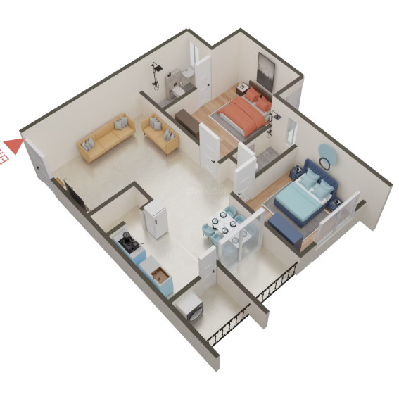 3DFloorPlan of Ekaksh Elegance