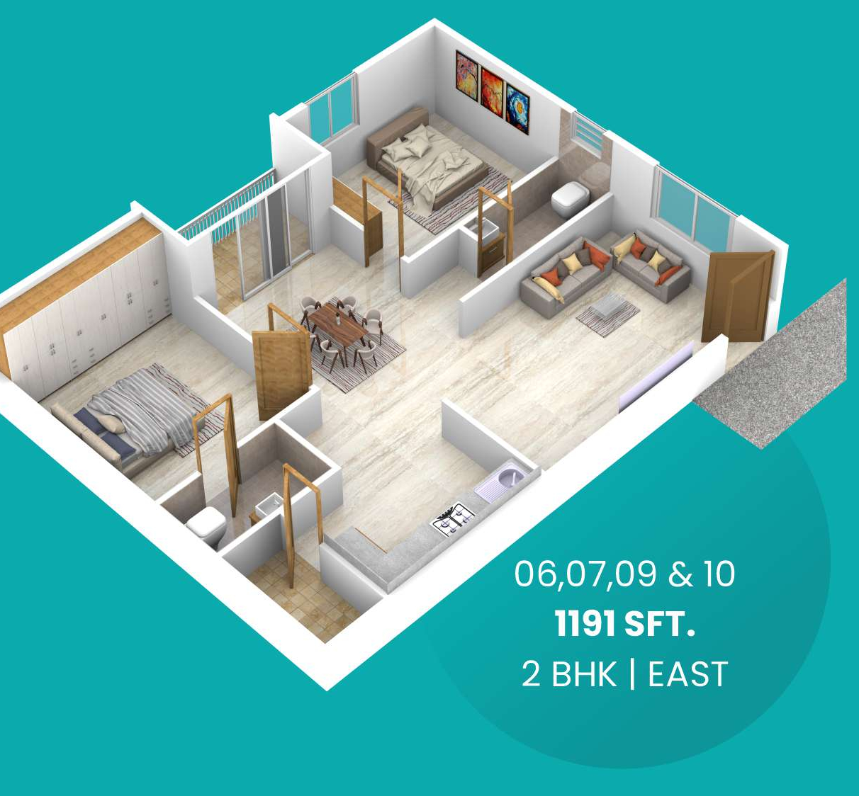 3DFloorPlan of Chaitra Lake Bliss