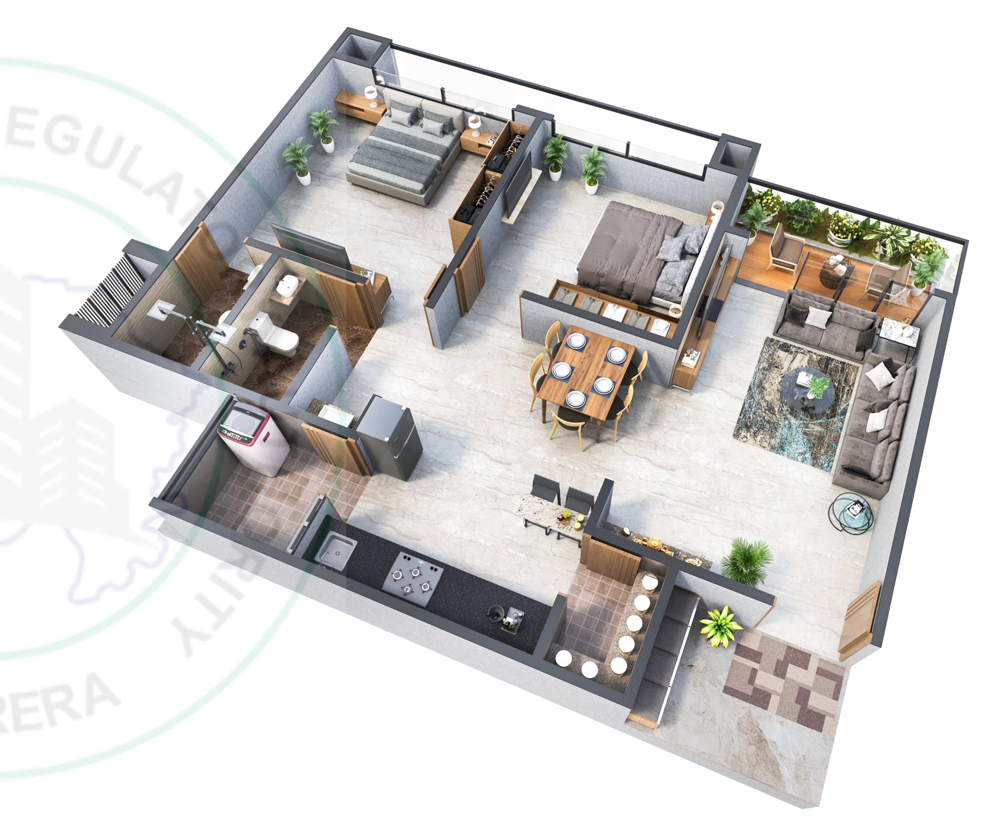 3DFloorPlan of Vijay Harihar Avenue