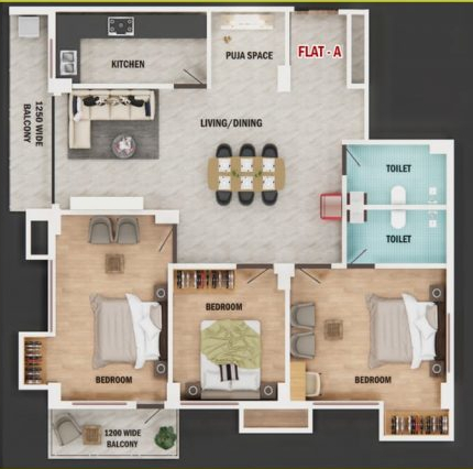 3DFloorPlan of Mohona Swarna Bhoomi Phase Ii