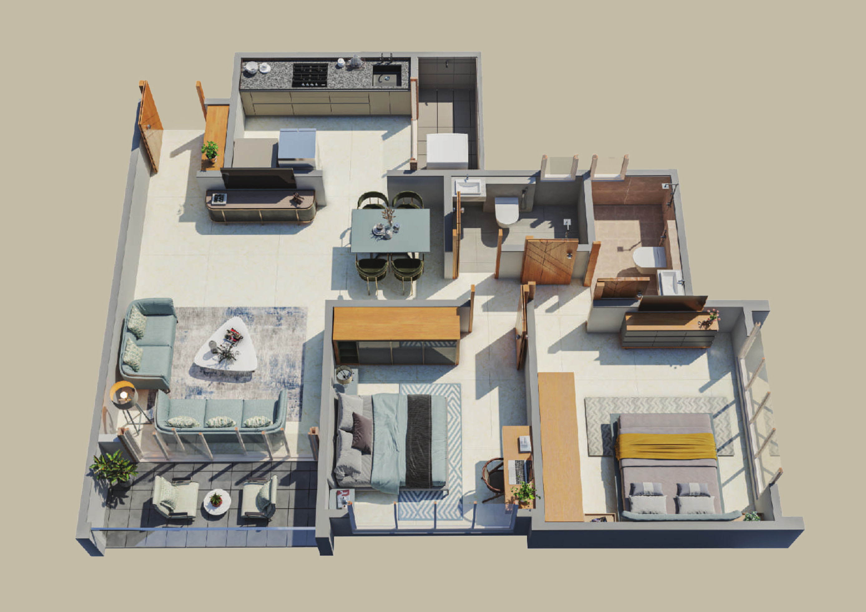 3DFloorPlan of Sarthak Sahayog