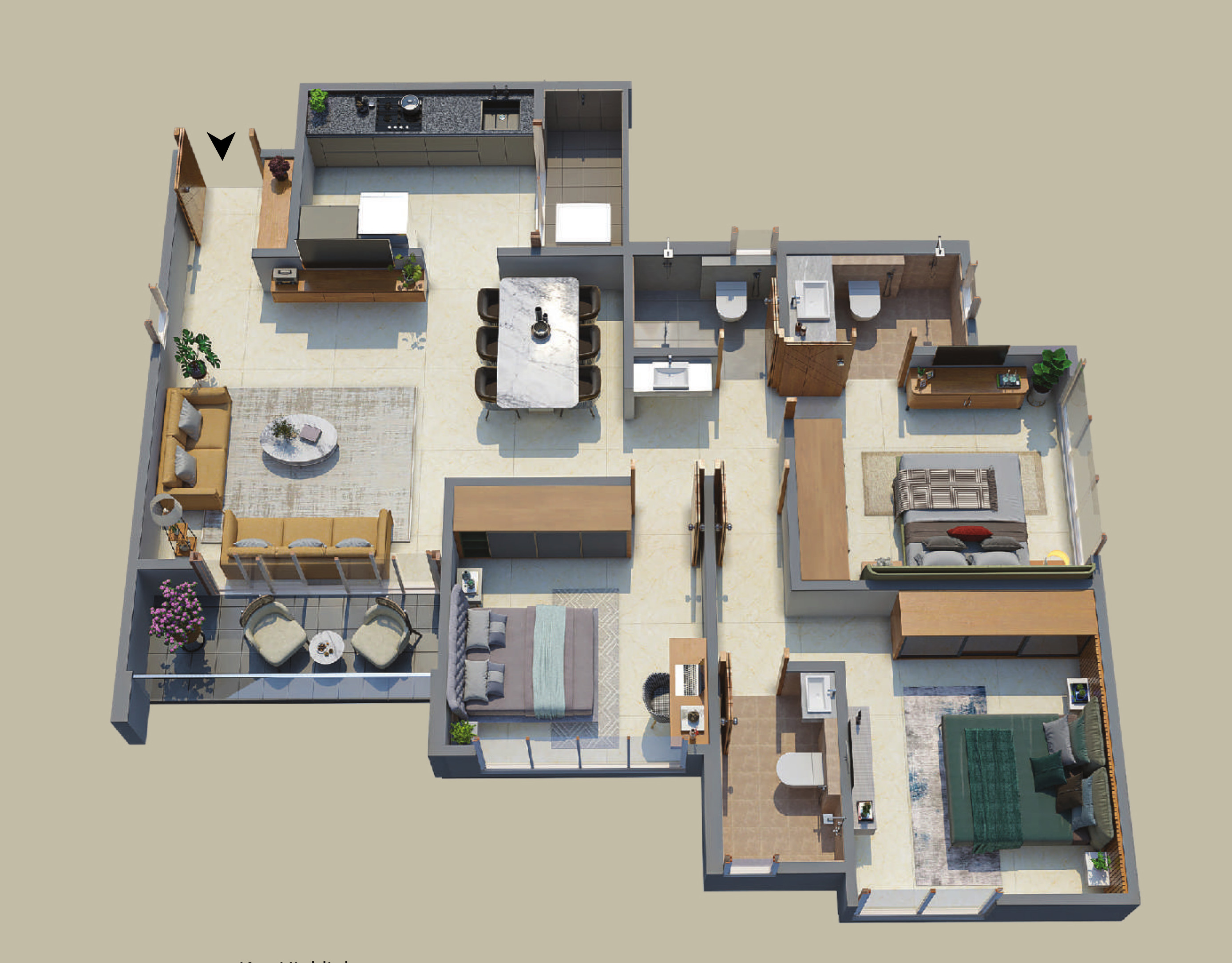 3DFloorPlan of Sarthak Sahayog